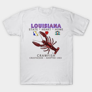 Louisiana - Crawfish - State, Heart, Home - State Symbols T-Shirt